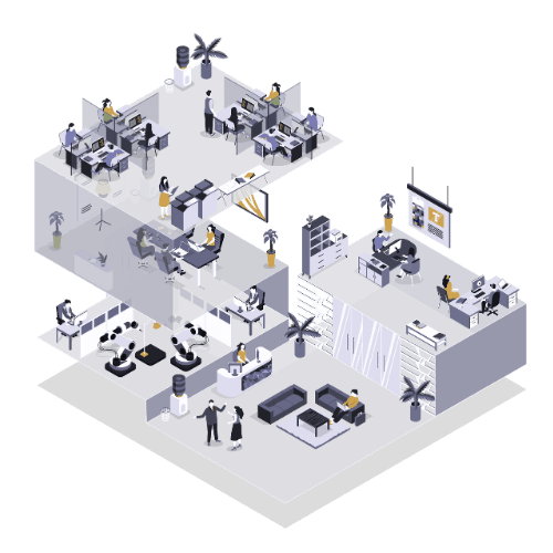 Mapa 3d da agência digital